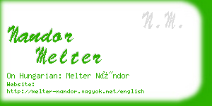 nandor melter business card